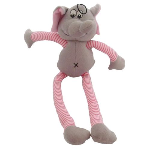 Happy pet trek aan mijn been pluche olifant