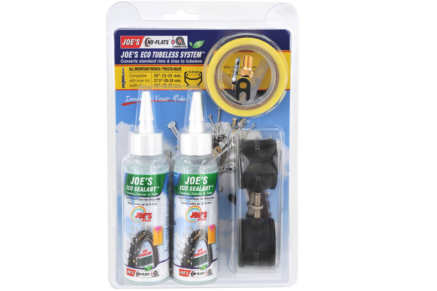 Joe's no flats - kit de conversion tubeless éco scellant - xc fv
