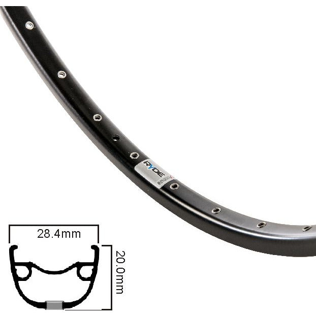 Ryde velg rival 23 28 inch (622) zwart disc 32 gaats enkel bust