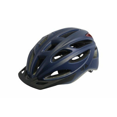 Qtcycletech Qt cycle tech helm urban 58-62 cm mat Blauww led verlichting 2810379