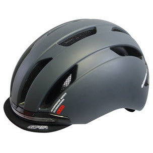 Qt casque cycle tech led inmold urban flux mat d gris 52-58 cm 2810388