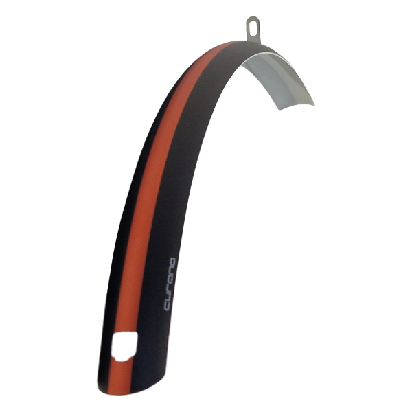 Eurofender voorspatbord 28 inch kunststof 46 mm mat zwart oranje