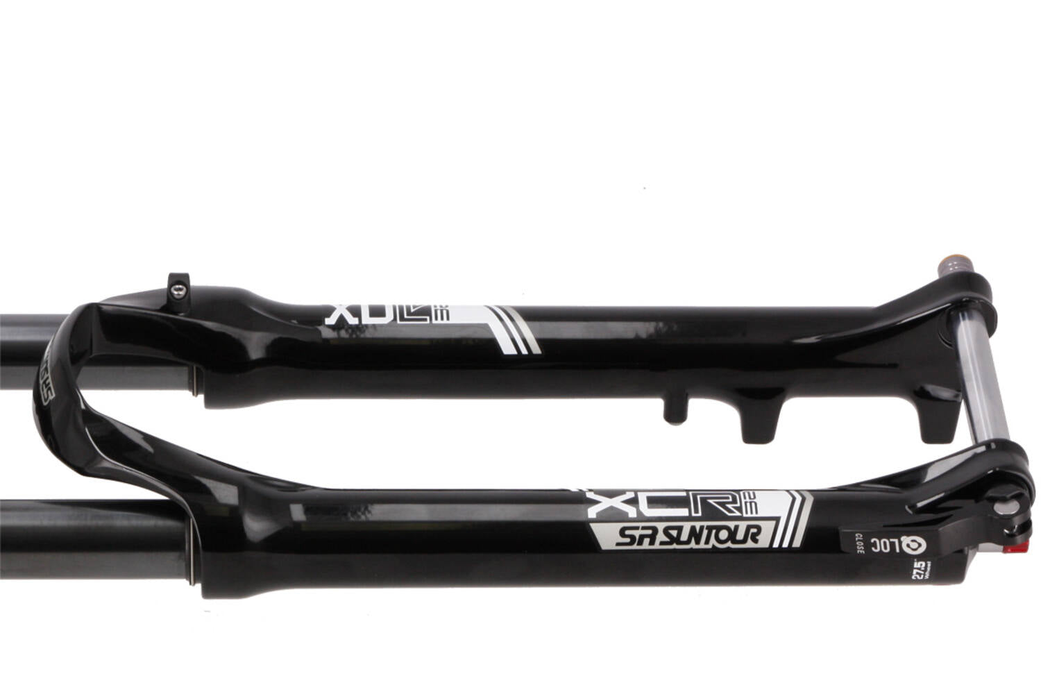 Sr suntour - xcr32-air voorvork 27.5 inch tapered lo-r qlc 100mm zwart