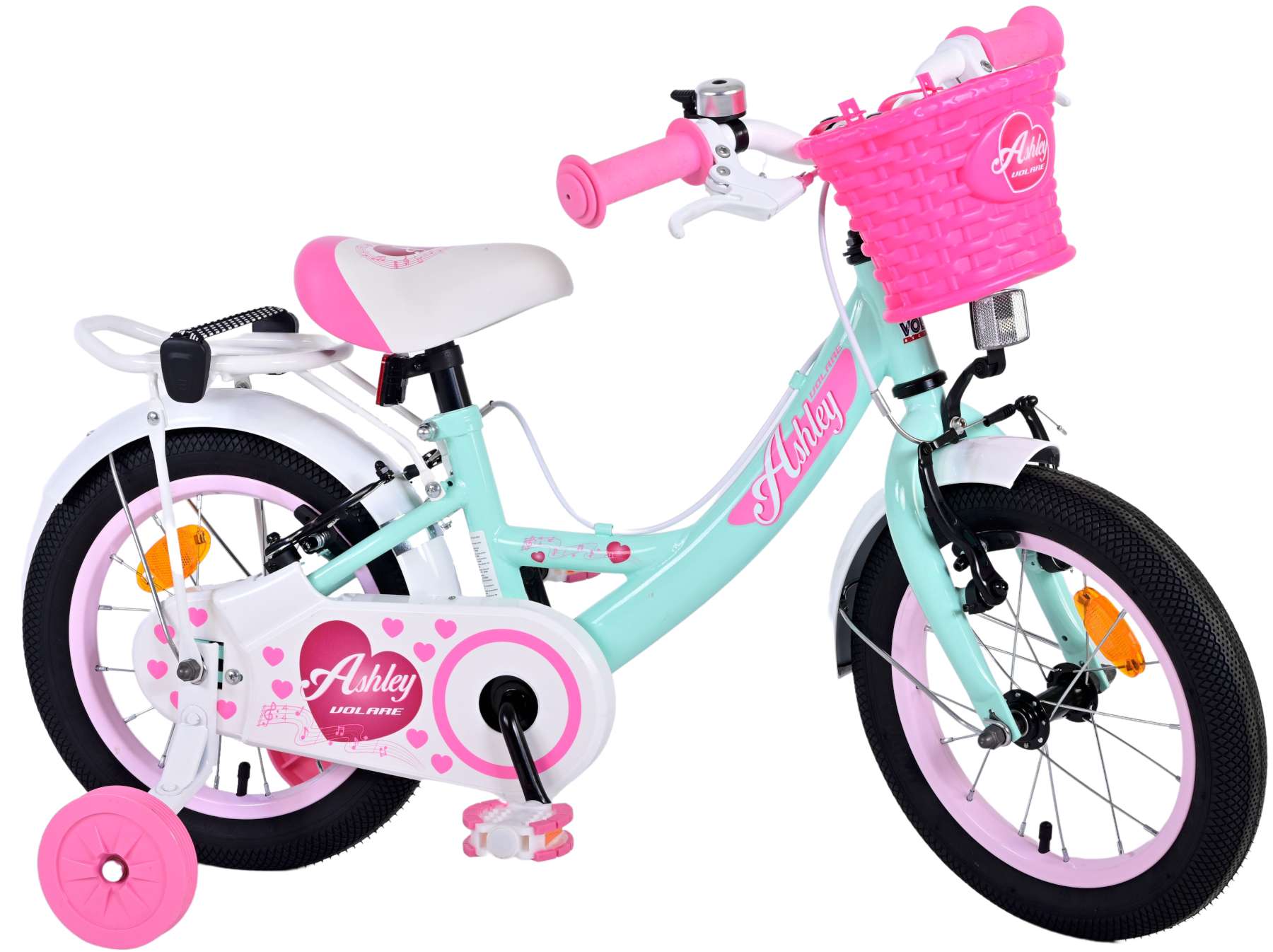 Volare Ashley Kinderfiets - Meisjes - 14 inch - Groen - Twee Handremmen