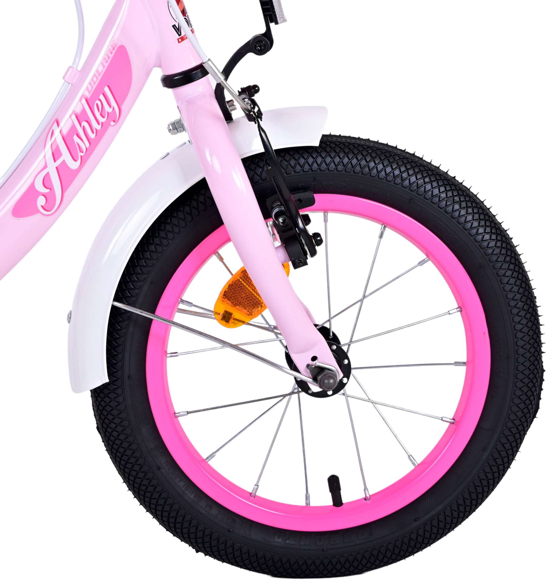 Volare Ashley Kinderfiets - Meisjes - 14 inch - Roze - Twee Handremmen