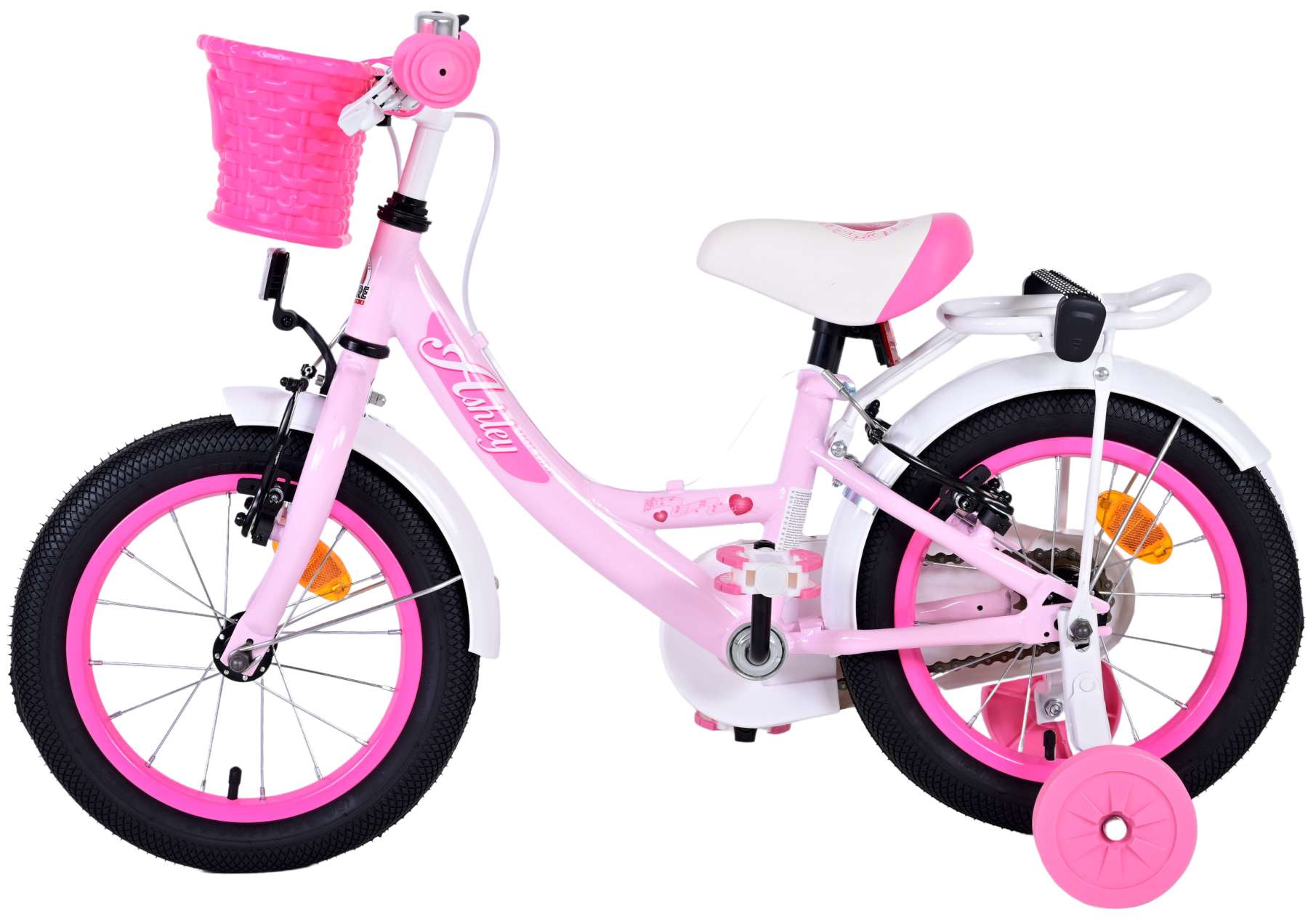 Volare Ashley Kinderfiets - Meisjes - 14 inch - Roze - Twee Handremmen