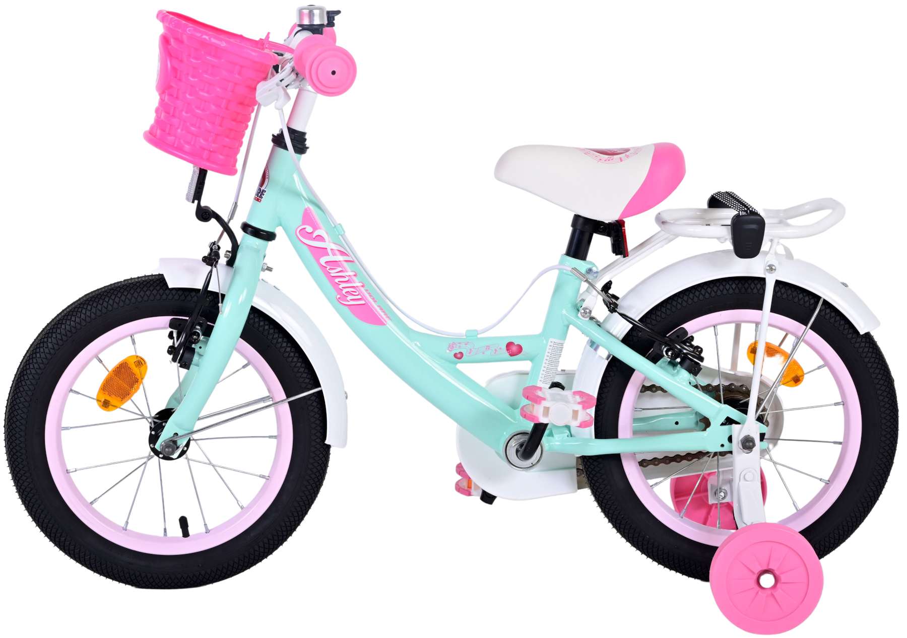 Volare Ashley Kinderfiets - Meisjes - 14 inch - Groen - Twee Handremmen