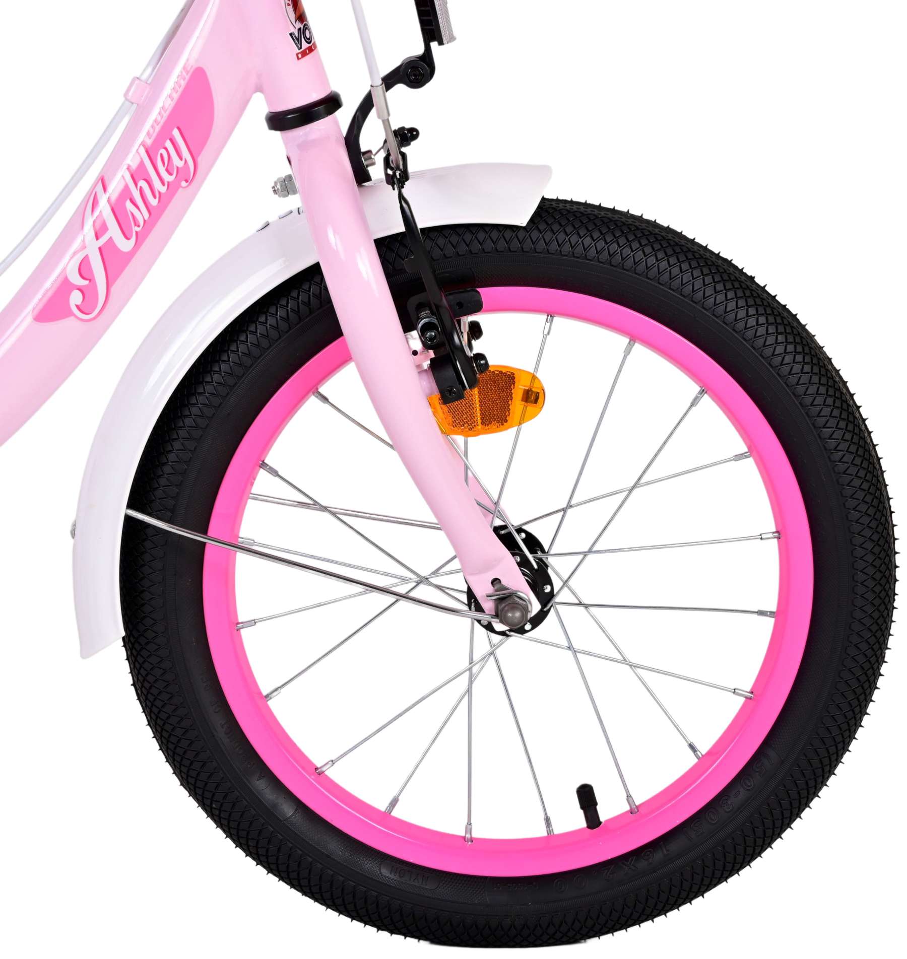 Volare ashley kinderfiets - meisjes - 16 inch - roze - twee handremmen