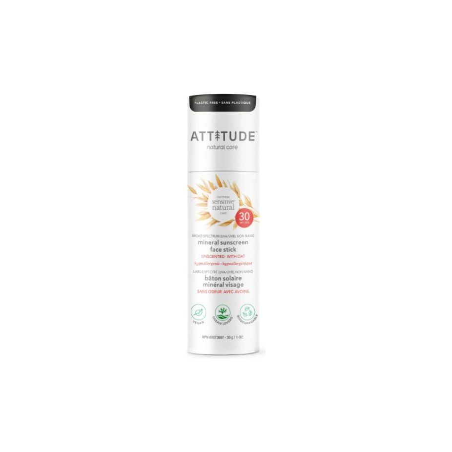 Attitude Zonnebrandstick Gezicht SPF 30 Ongeparfumeerd Gevoelig