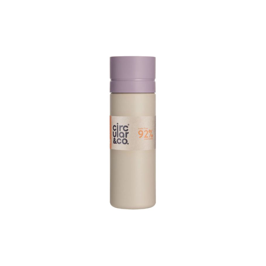 Circular Co. Ronde fles 600 ml Crème Paars