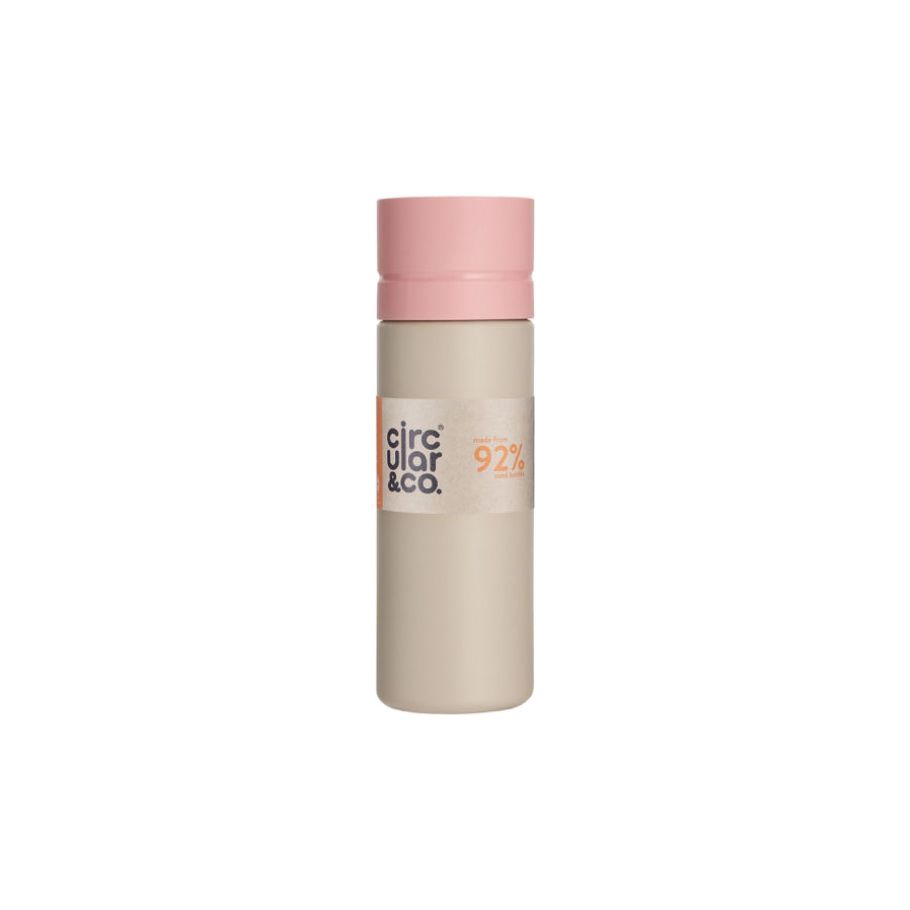 Circular Co. Ronde fles 600 ml Crème Roze