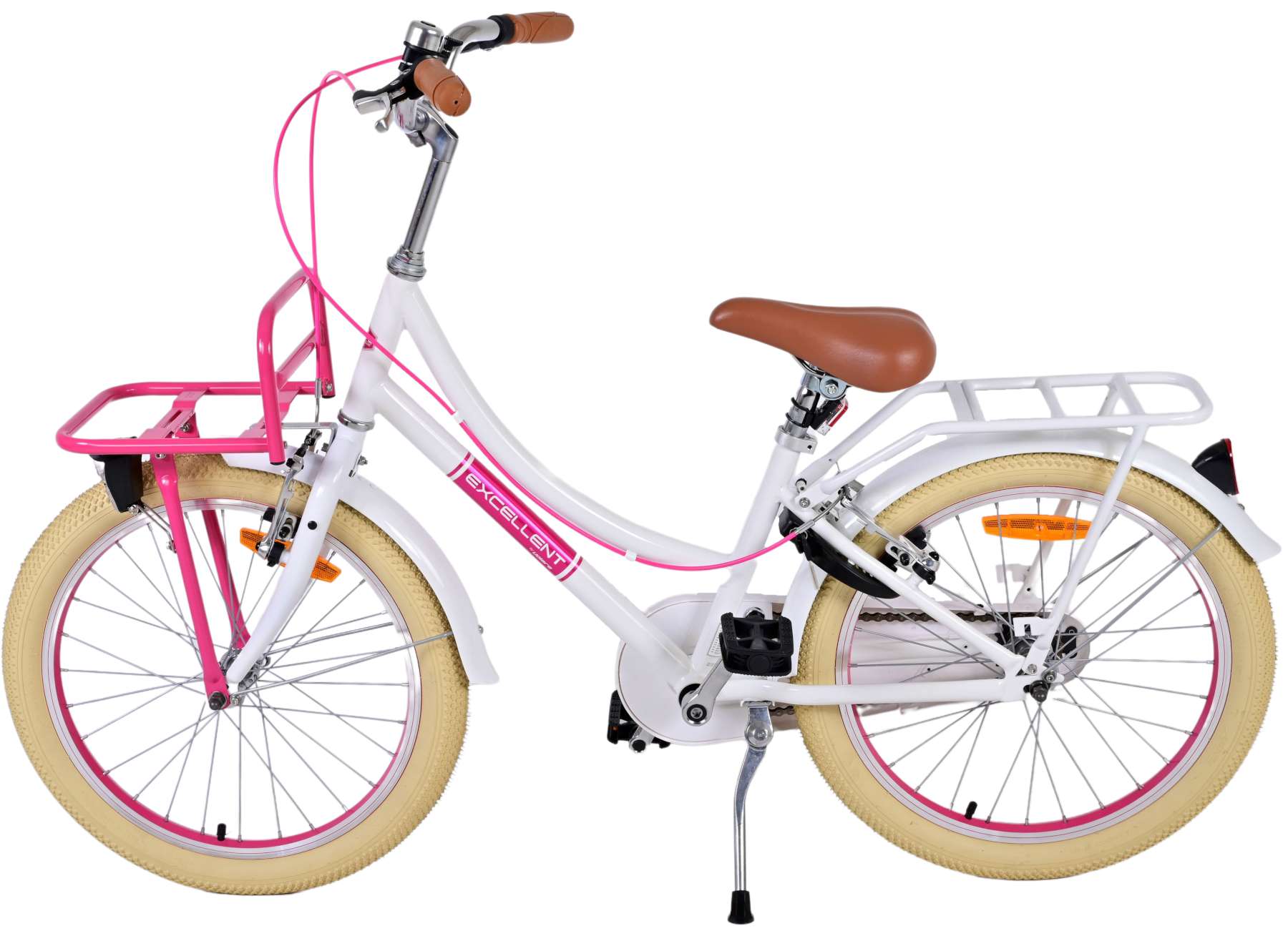 Volare Excellent Kinderfiets - Meisjes - 20 inch - Wit - Twee handremmen