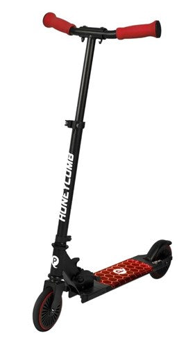 Qplay mini step alu opvouwbaar rood met led verlichting