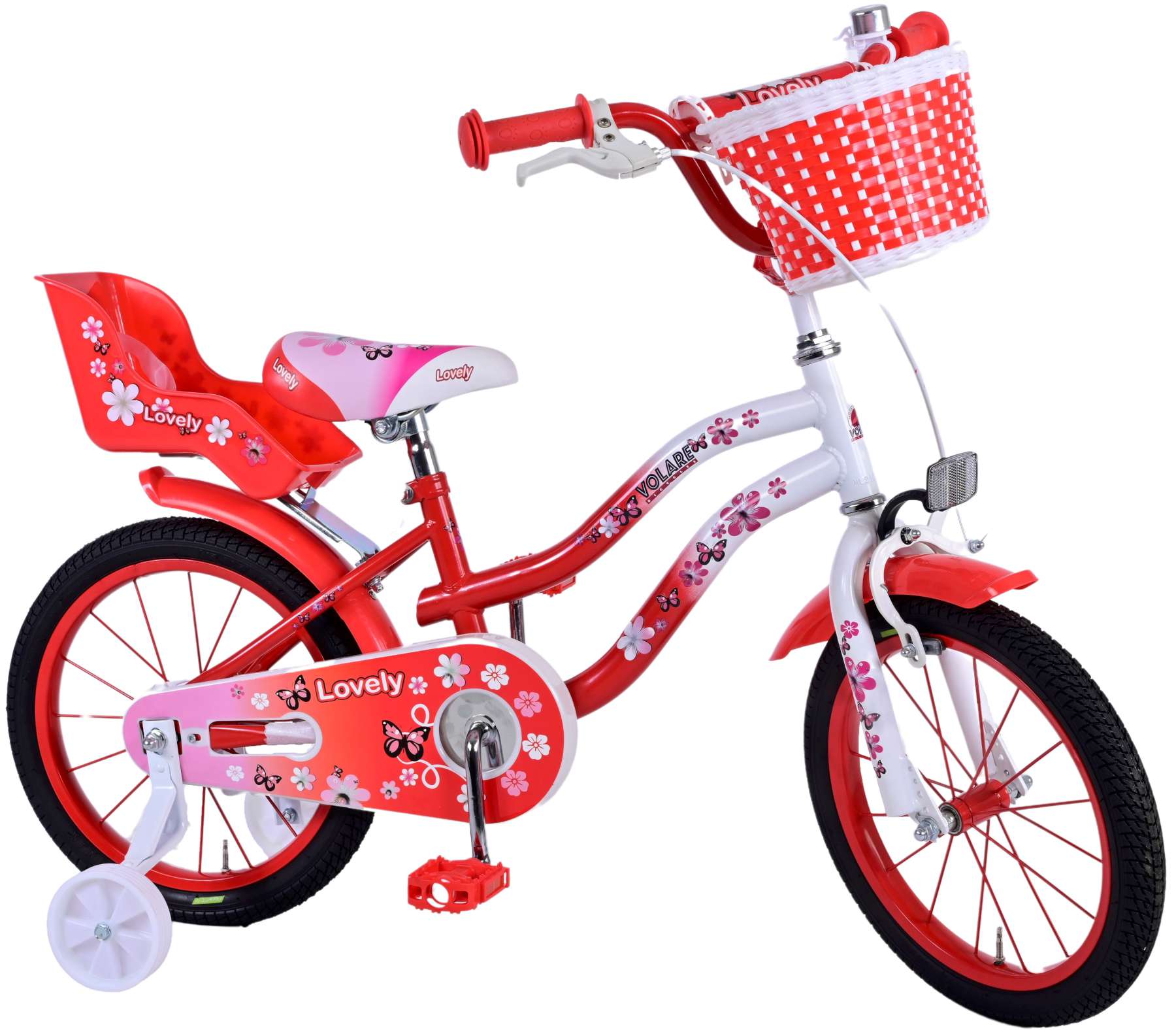 Volare Lovely Kinderfiets - Meisjes - 16 inch - Rood Wit