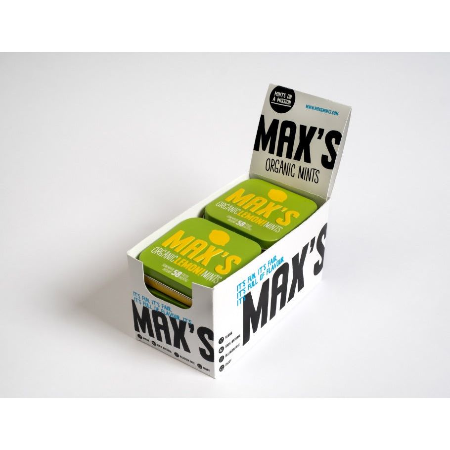 Max Organic Mints Liquorice Mints Display 8 stuks (35gr)