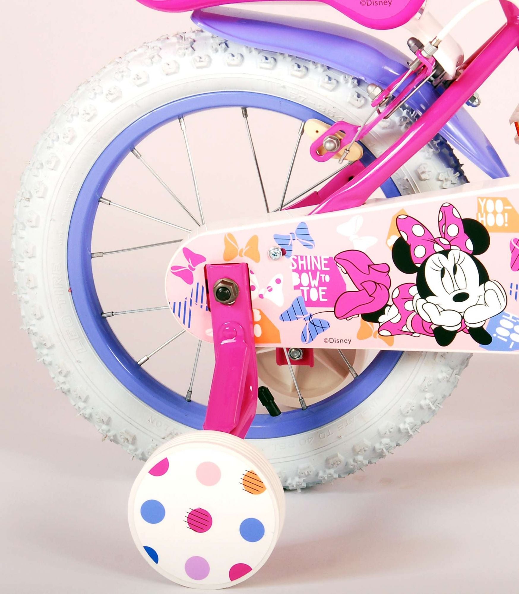 Disney Minnie schattigste ooit! - Kinderfiets - Meisjes - 14 inch - Roze - Twee Handremmen