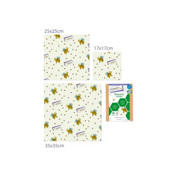 Beeskin Beeswax Wraps Set Small, Medium and Large print