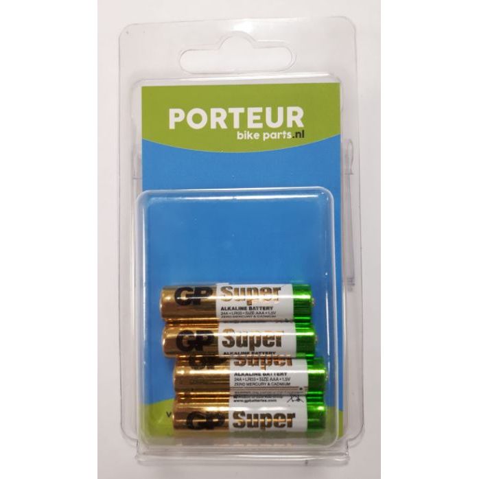 Porteur batterij aaa alkaline per 4st