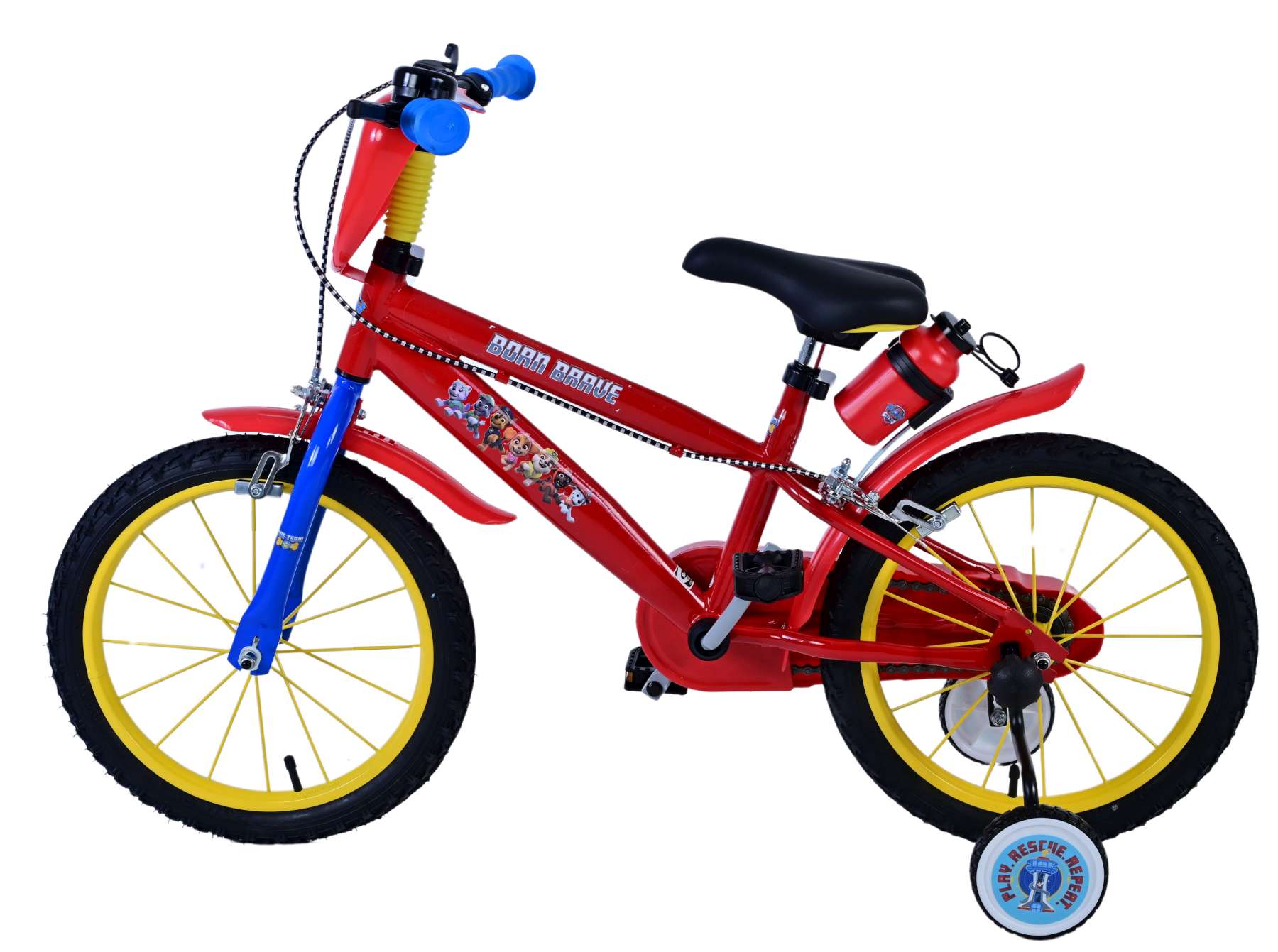 Paw patrol kinderfiets - jongens - 16 inch - rood - twee handremmen