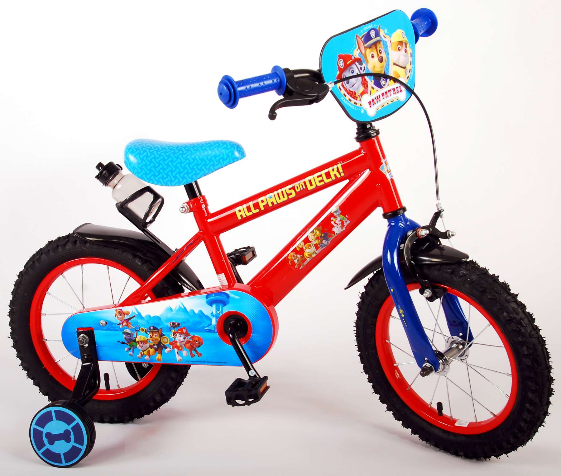 Paw patrol kinderfiets - jongens - 14 inch - rood blauw