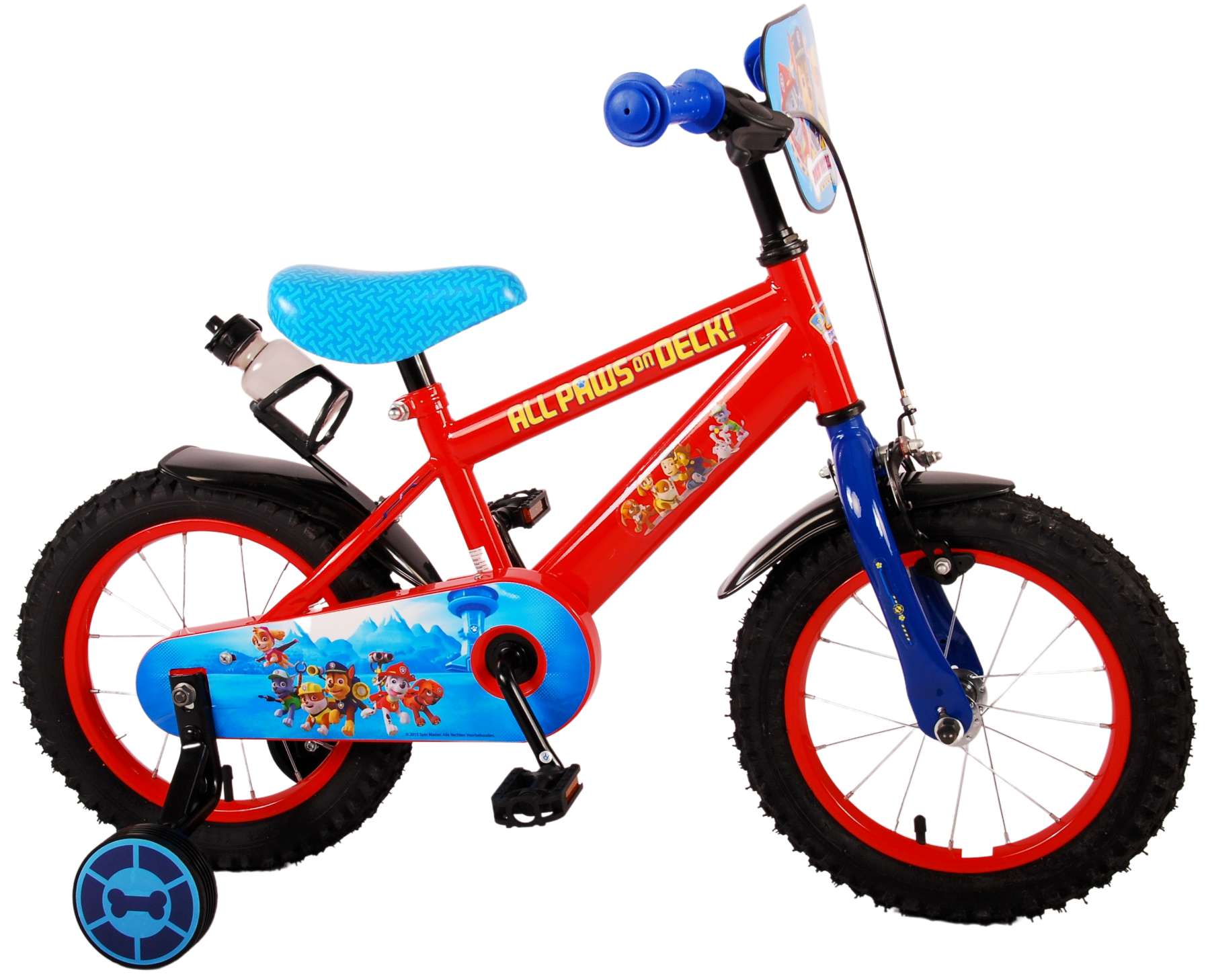 Paw patrol kinderfiets - jongens - 14 inch - rood blauw