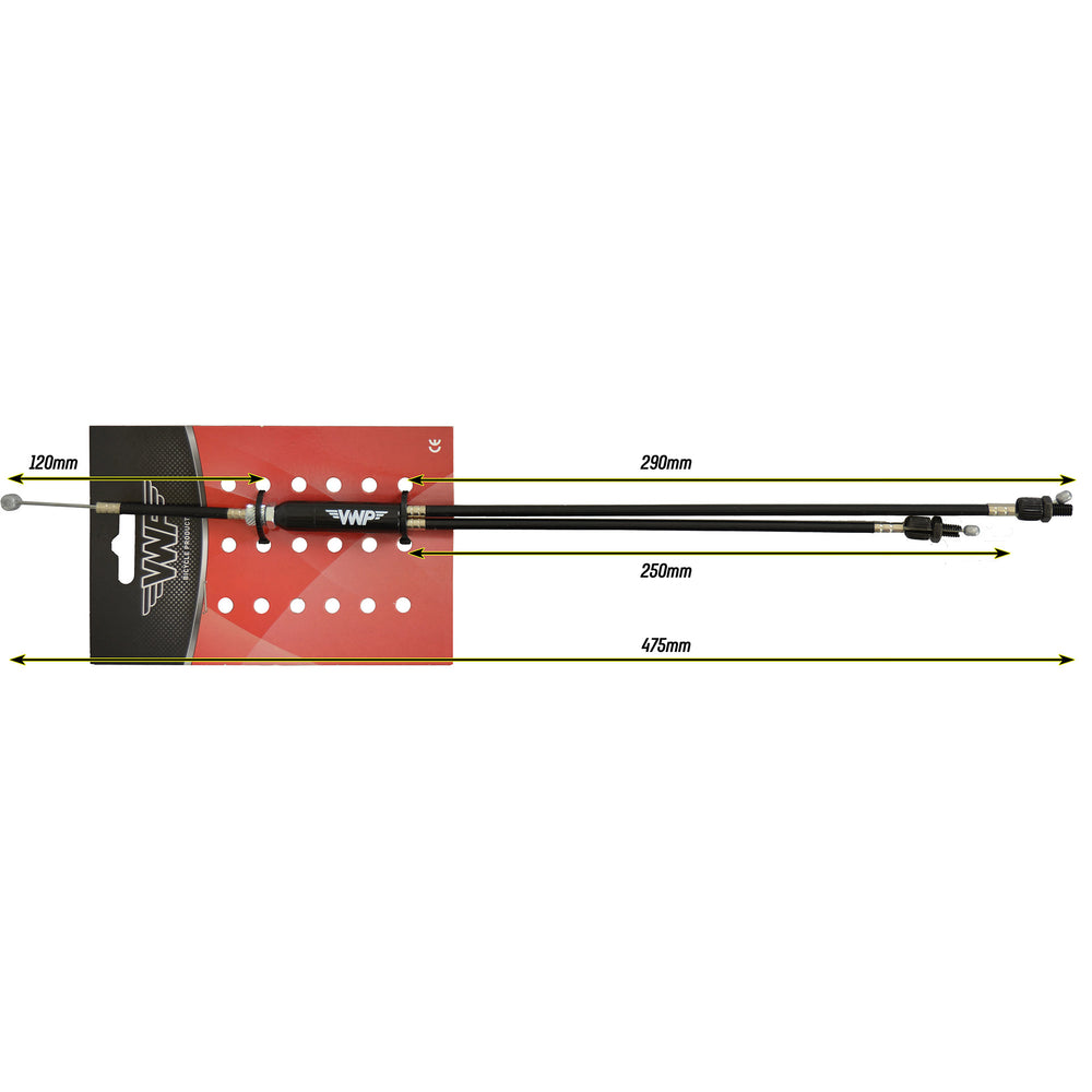 Vwp bmx boven remkabel cpl. m stelb. 475 mm zwart freestyle