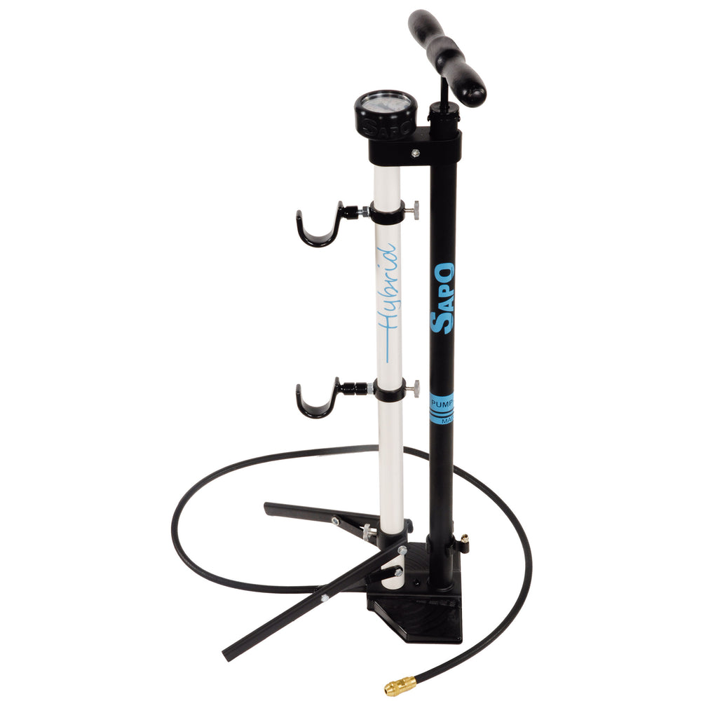 Sapo hybride vloerpomp m fiets standaard m manometer hv fv av