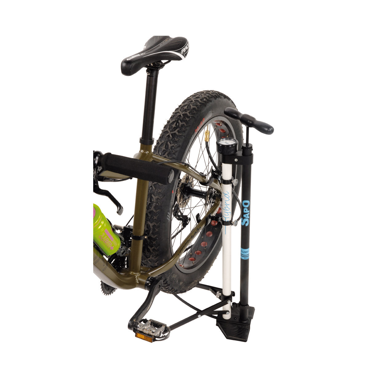 Sapo hybride vloerpomp m fiets standaard m manometer hv fv av