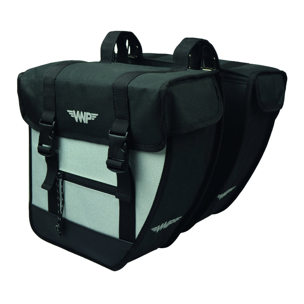 Vwp basilicum dubbele fietstas tour 26l zwart zilver