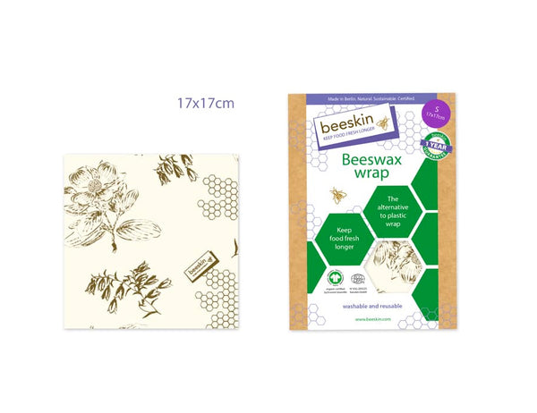 Beeskin Beeswax Wrap Small 17x17 Flower print