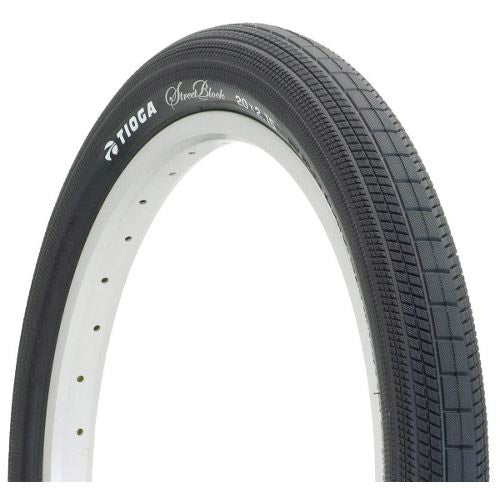 Buitenband tioga 20-2.15 bmx zwart straatblok