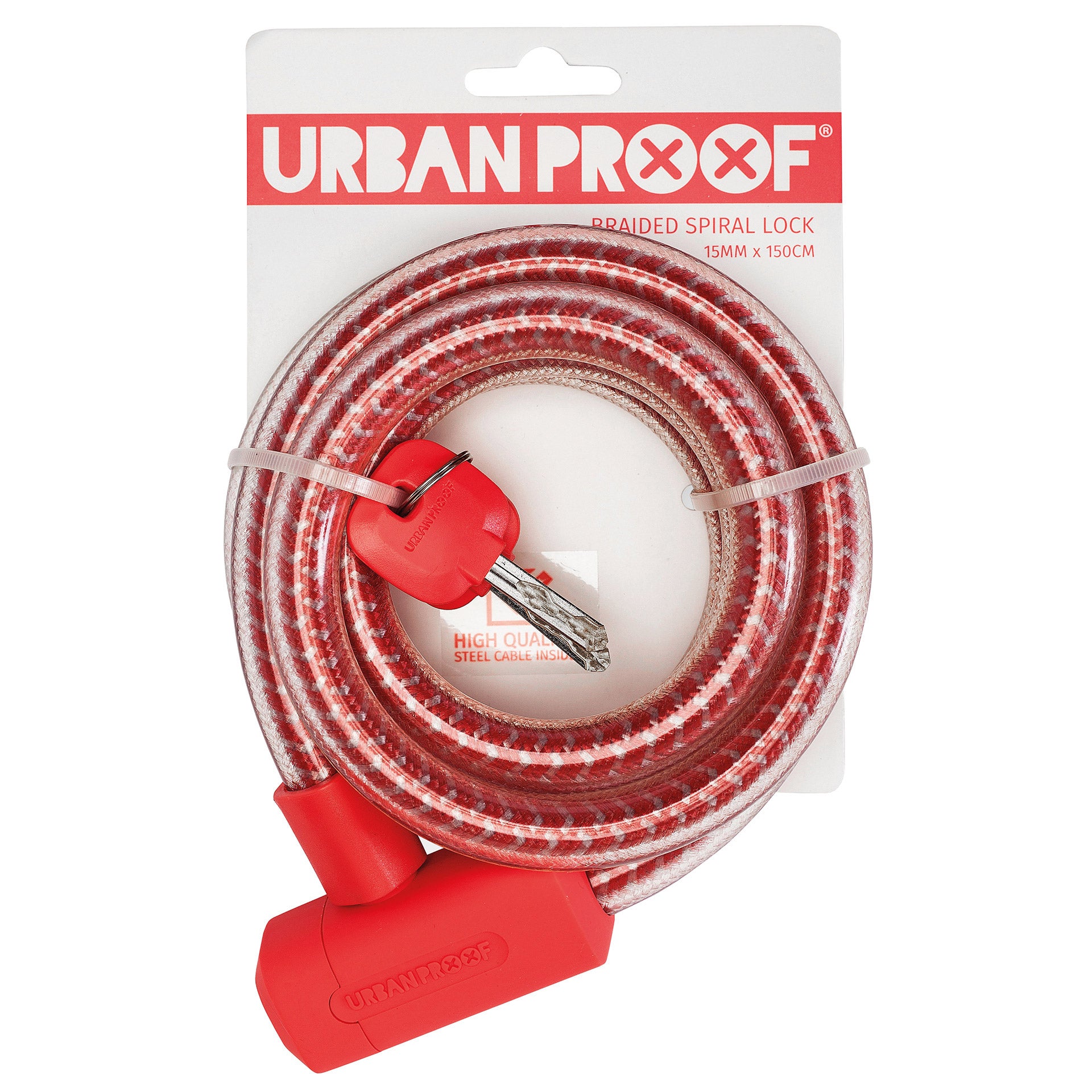 UrbanProof kabellot Gevlochten 15mm 150cm rood