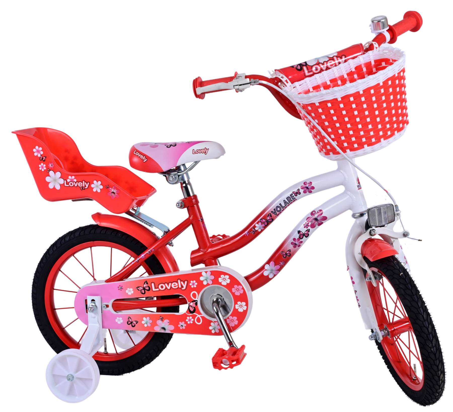Volare Lovely Kinderfiets - Meisjes - 14 inch - Rood Wit
