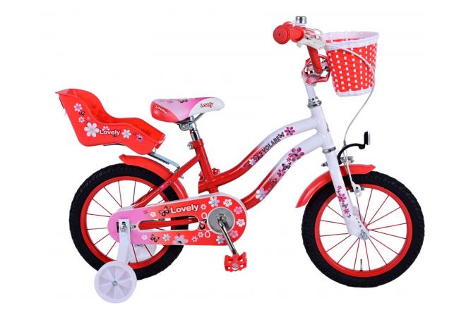 Volare Lovely Kinderfiets - Meisjes - 14 inch - Rood Wit