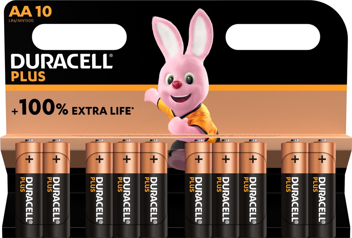 Duracell plus alkalische penlite lr6 aa verpakking 10 stuks