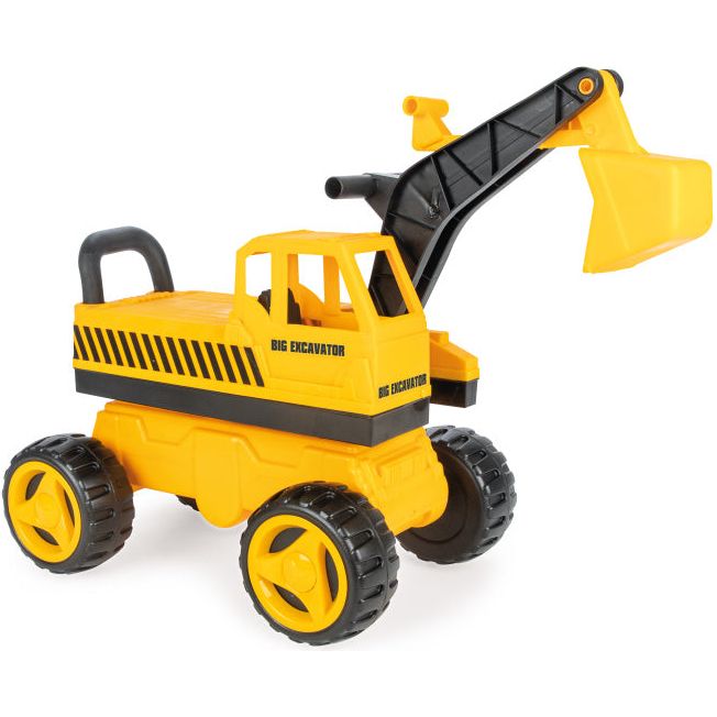 Grote speelgoedgraafmachine 69 cm geel zwart