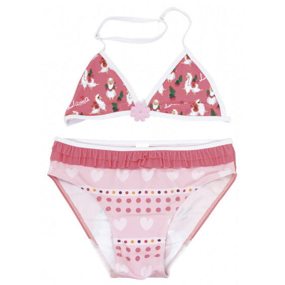 bikini Llama driehoek meisjes polyester roze maat 14 jaar