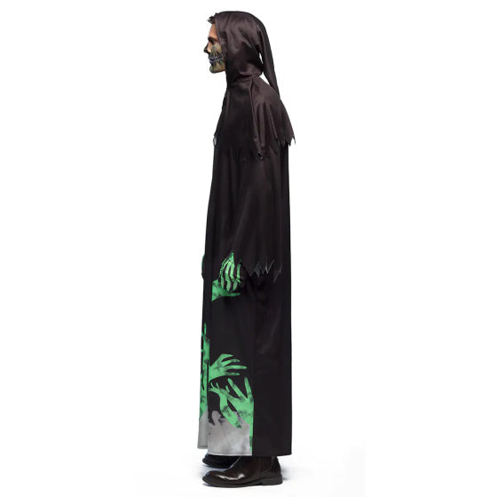Glowing Reaper Halloween Kostuum Heren Zwart Groen maat 50 52