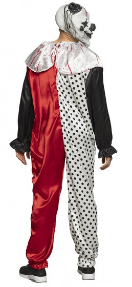 Psycho Clown Kostuum Heren Wit Rood maat 50 52 54