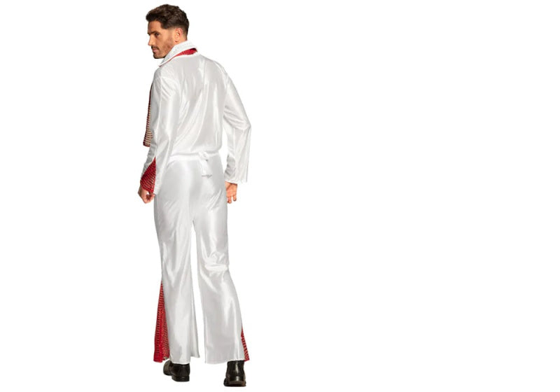 Rock 'n Roll Ster Kostuum Heren Wit Rood maat 50 52