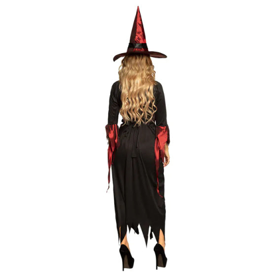 Wicked Witch Kostuum Dames Zwart Rood maat 40 42