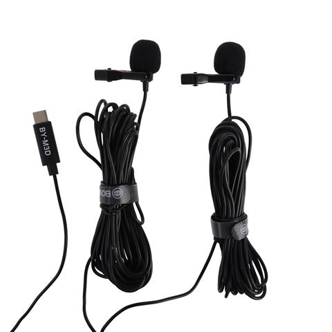 Boya Duo Clip-on Lavalier Microphone BY-M3D for USB-C