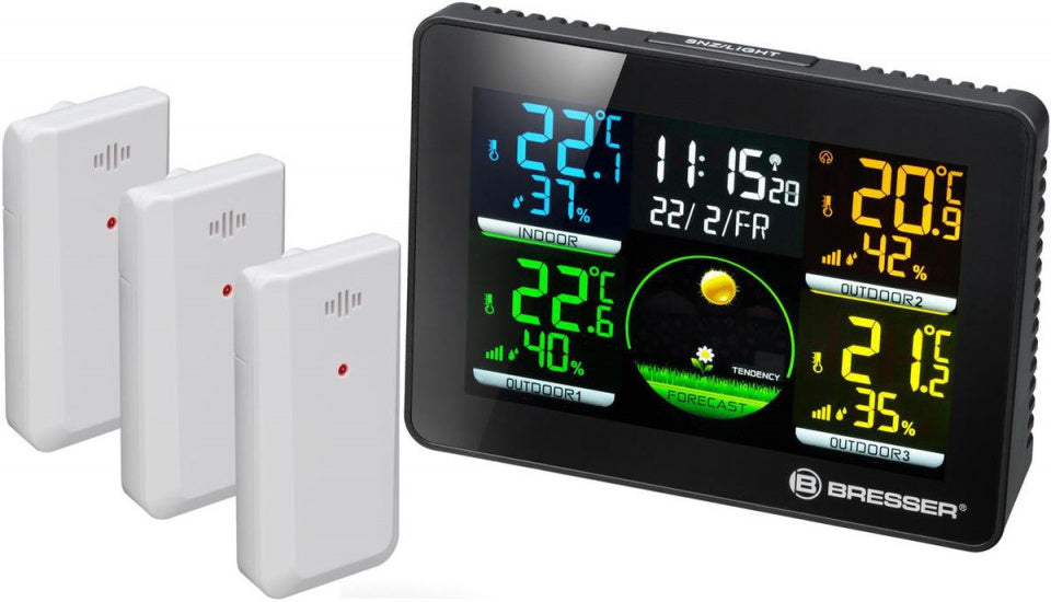 weerstation Thermo Hygro Quadro NLX 17 cm zwart 4-delig