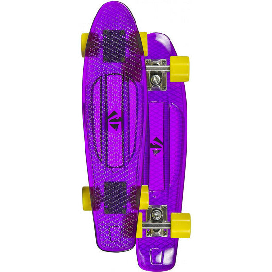 Juicy Susi Clear Purple skateboard 57 cm met tas geel