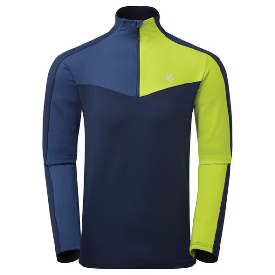 Longsleeve Depose Heren Polyester Blauw Lime maat XS