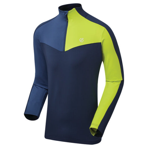 Longsleeve Depose Heren Polyester Blauw Lime maat XS