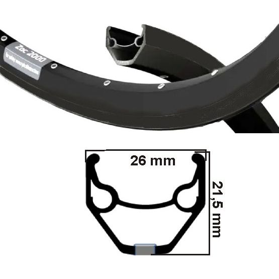 Ryde velg zac 2000 mat zwart zwart schijf 28 36 gaats etrto 622 14g