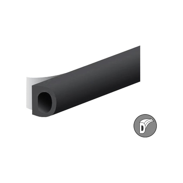 Ellen Draught Excluder D-profile Black 8x6mm 7.5m
