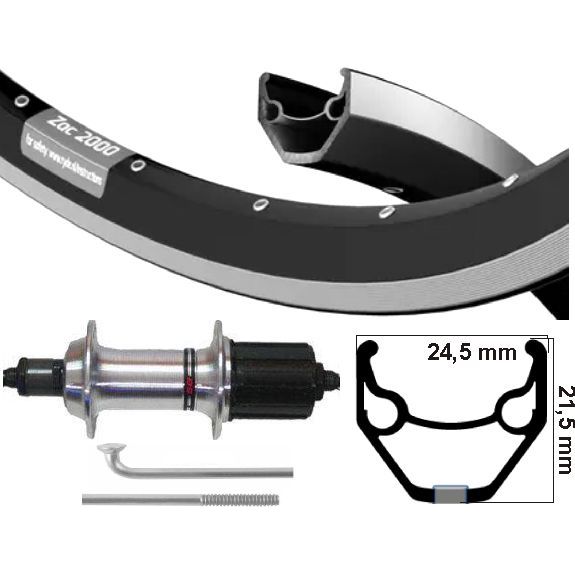 Kgs achterwiel 26 inch (559) zac2000 zw zilver 8-10 speed uitval