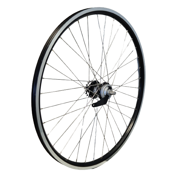 Kgs Achterwiel 28 inch (622) alu velg zwart-zilver sturmey archer remnaaf